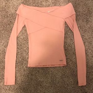 NWT XS Pink Hollister Off Shoulder Top